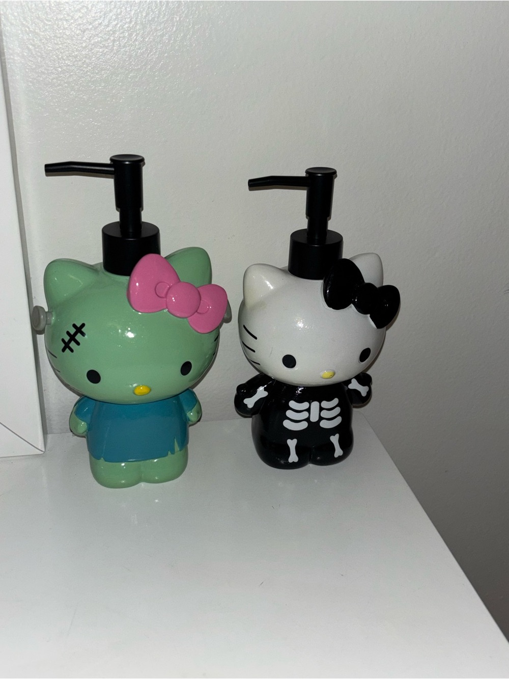 Hello Kitty Green & Black Halloween Soap Dispensers